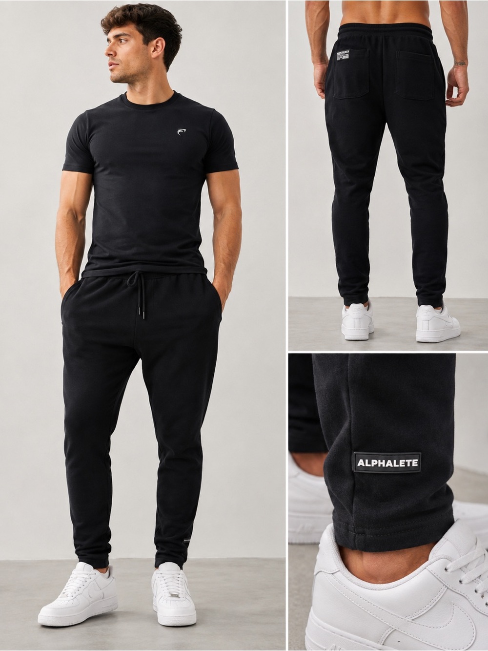 Alphalete Identity Joggers Men’s XL Black Tapered Gym Athletic Sweatpants